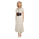 Women Renaissance Apricot Long Dress 5 Piece Set Cosplay Outfits Halloween Carnival Suit